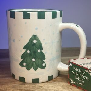 NWT Ganz Merry Surprise 3D Snowman Inside Christmas Tree Hand Painted Mug